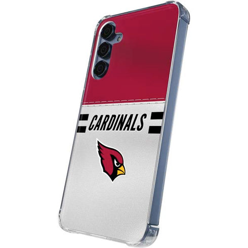 NFL Arizona Cardinals White Striped Galaxy A35 5G Clear Case